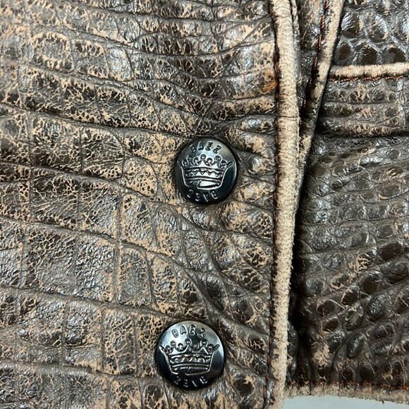 Vintage Exclusive "Baez" 80's Cropped Brown Leather Blazer Jacket - Picture 10 of 12